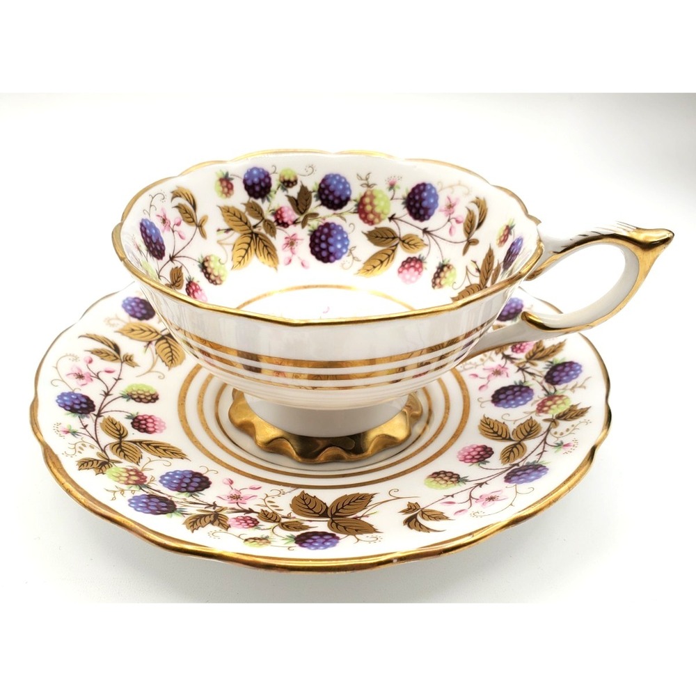 Vintage Royal Stafford 'Golden Bramble' Bone China Tea Cup & Saucer